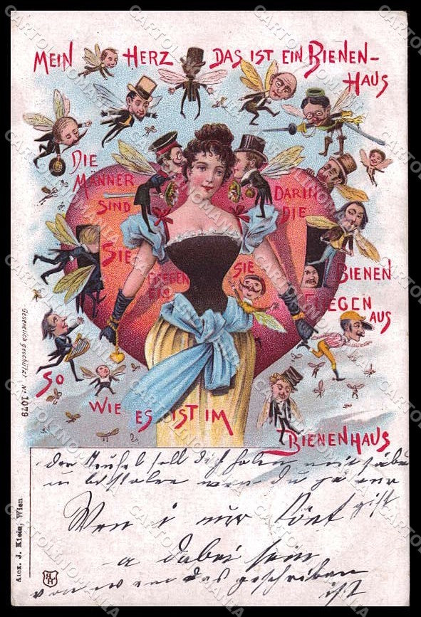 Artist Signed Lady Fairy Men Bienenhaus Bee 1898 Alex J. Klein 1079 pc ZG8666 – fronte