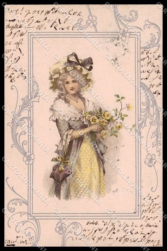 Illustratori Artist Signed M. A. Lady Roses cartolina ZG8671 – fronte