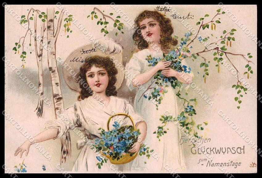 Illustratori Artist Signed Girl Art Nouveau cartolina ZG8676 – fronte