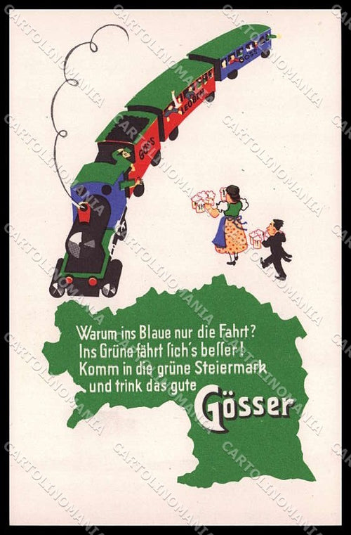 Advertising Gösser Beer Steiermark Austria Train cartolina ZG8681 – fronte
