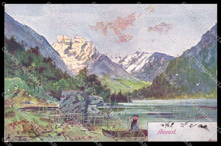 Illustratori Artist Signed Season August BKWI serie 724-8 cartolina ZG8689 – fronte