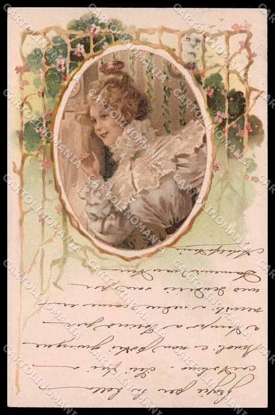 Illustratori Artist Signed Lady Art Nouveau cartolina ZG8710 – fronte