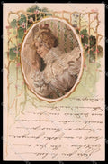 Illustratori Artist Signed Lady Art Nouveau cartolina ZG8710 – fronte