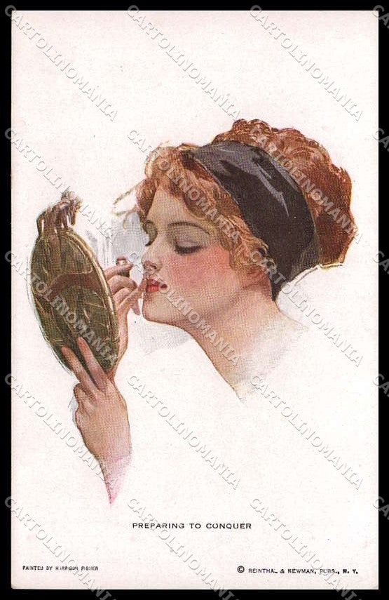 Illustratori Artist Signed Harrison Fisher Lady Make Up 256 pc ZG8714 – fronte