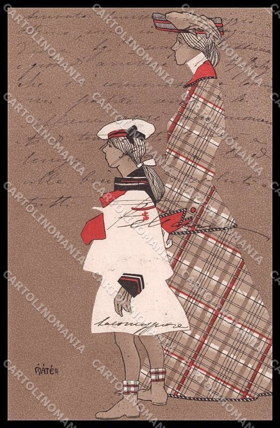 Illustratori Artist Signed MatÃ© Fashion Lady Girl serie 113 cartolina ZG8736 – fronte