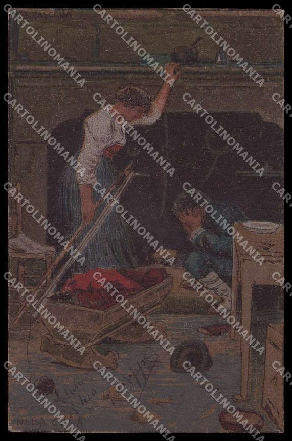 Illustratori Artist Signed Cascella Nella Casa cartolina ZG8752 – fronte