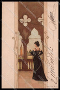 Artist Signed Basch Arpad Lady Art Nouveau Venezia S. Giorgio 785-6 pc ZG8760 – fronte