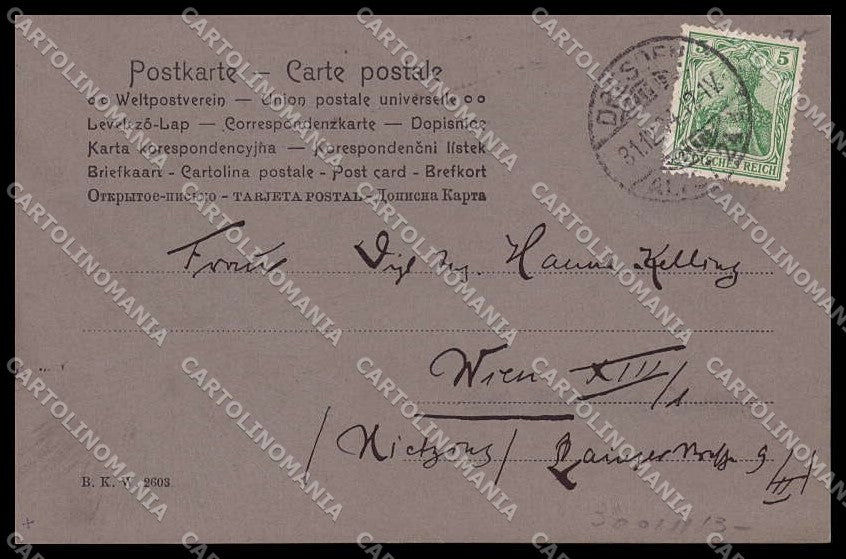 Augurale New Year 1905 1904 Relief Art Nouveau BKWI 2603 cartolina ZG8787 – retro