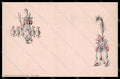 Illustratori Artist Signed Clown Geese Circus Relief Hardtmuth 3055-12 pc ZG8791 – fronte