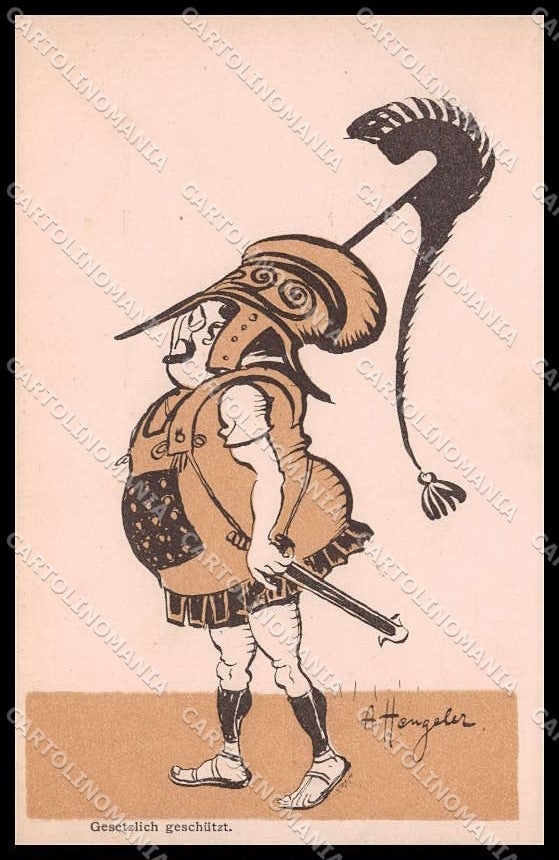 Illustratori Artist Signed A. Hengeler Roman Army Ancient Rome cartolina ZG8792 – fronte