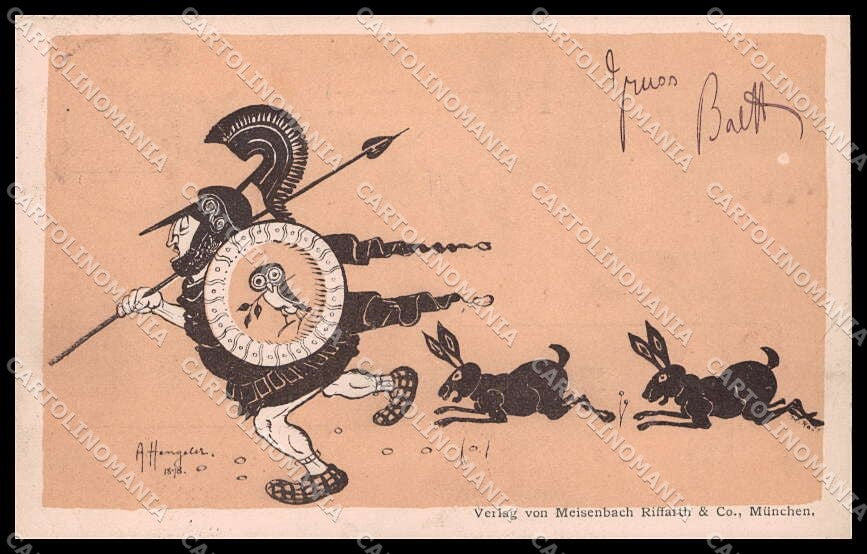 Illustratori Artist Signed A. Hengeler Ancient Rome Art Nouveau pc ZG8795 – fronte