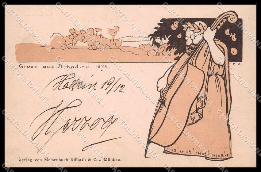 Illustratori Artist Signed E. K. Ancient Rome Art Nouveau pc ZG8796 – fronte
