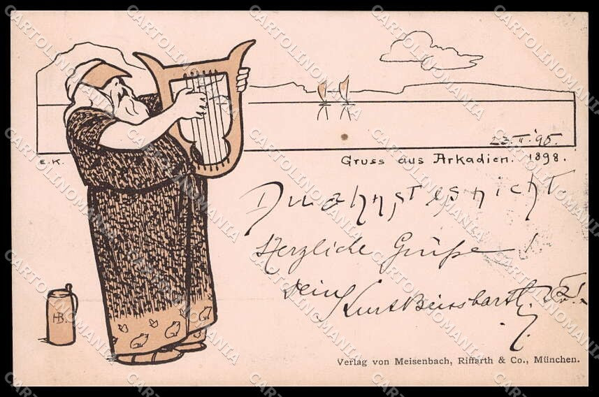 Illustratori Artist Signed E. K. Ancient Rome Art Nouveau TEARED pc ZG8798 – fronte
