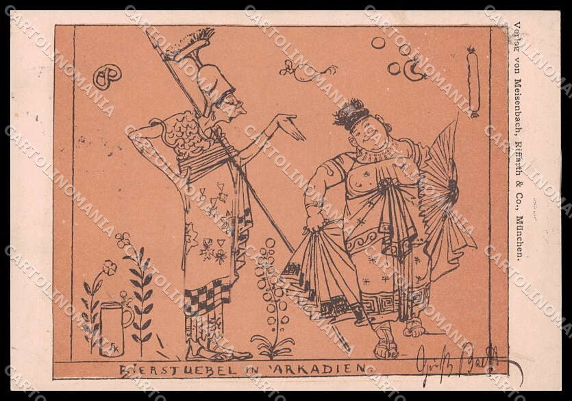 Illustratori Artist Signed E. K. Ancient Rome Art Nouveau pc ZG8800 – fronte