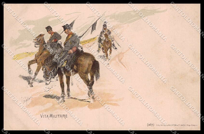 Artist Signed G. Fattori Vita Militare Horse Military Soldier cartolina ZG8835 – fronte