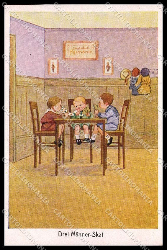 Illustratori Artist Signed Children Playing Cards WSSB 5876 cartolina ZG8842 – fronte
