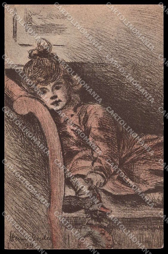 Illustratori Artist Signed H. Boutet Lady cartolina ZG8845 – fronte