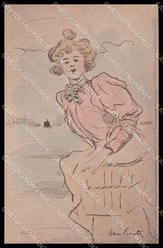 Illustratori Artist Signed H. Boutet Lady cartolina ZG8846 – fronte