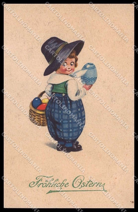 Illustratori Artist Signed Child Easter Egg Amag serie 093 cartolina ZG8864 – fronte