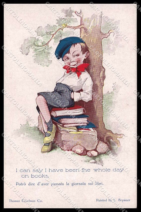 Illustratori Artist Signed L. Brymner Boy Books cartolina ZG8865 – fronte