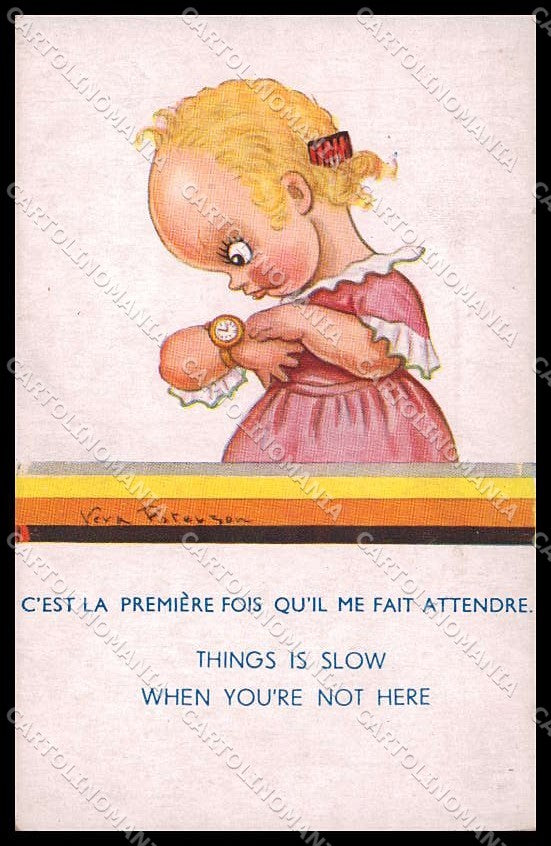 Illustratori Artist Signed Vera Peterson Girl serie 254 cartolina ZG8866 – fronte