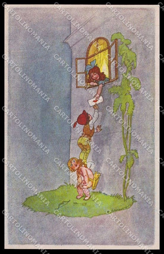 Illustratori Artist Signed F. Gareis Children Cupid BKWI 3254-3 cartolina ZG8895 – fronte