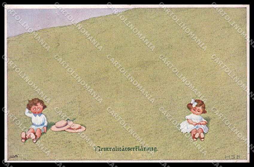Illustratori Artist Signed H. S. B. Children CORNER CREASED cartolina ZG8900 – fronte