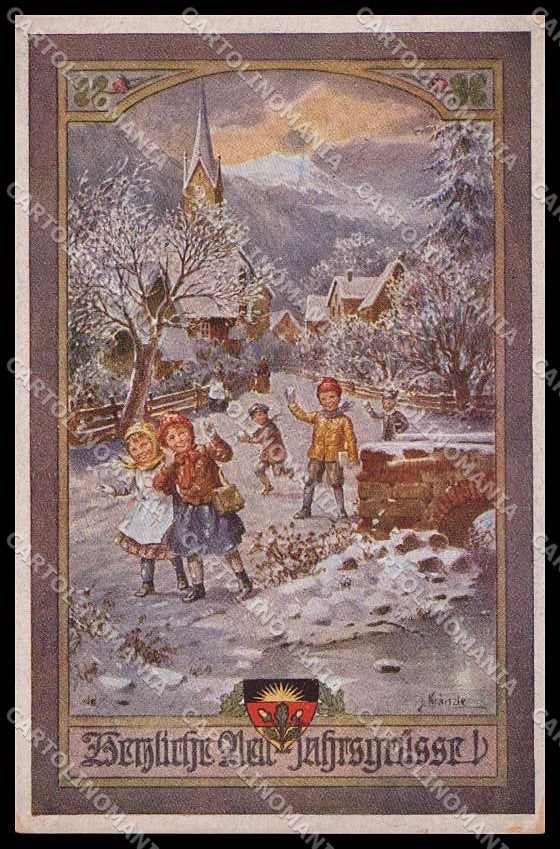 Illustratori Artist Signed Kranzle Children Deutscher Schulverein 1111 pc ZG8904 – fronte
