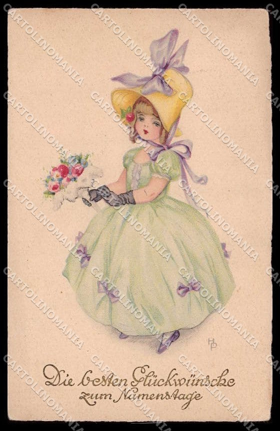 Artist Signed H. Petersen Girl Meissner Buch 2826 CORNER CREASED pc ZG8908 – fronte