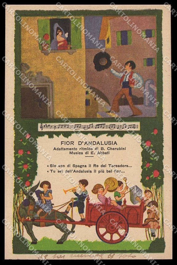 Illustratori Artist Signed Children Spanish Lady Music Sheet 55-1 pc ZG8913 – fronte