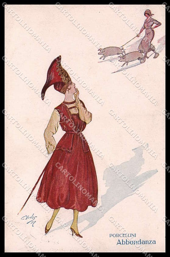 Artist Signed Minos Fashion Lady Pig 74Â° Fanteria serie 6000-3 pc ZG8923 – fronte