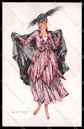 Illustratori Artist Signed A. Le Ducy Fashion Lady serie 2039-2 cartolina ZG8926 – fronte