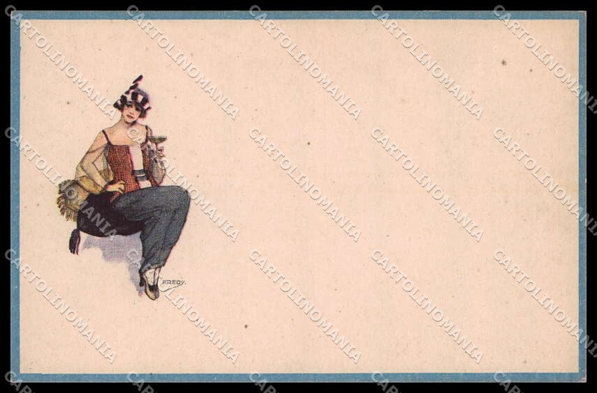 Illustratori Artist Signed Fredy Fashion Lady serie 19-5 cartolina ZG8933 – fronte
