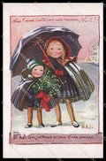 Illustratori Artist Signed M. Alys Christmas Girls Lapina cartolina ZG8940 – fronte