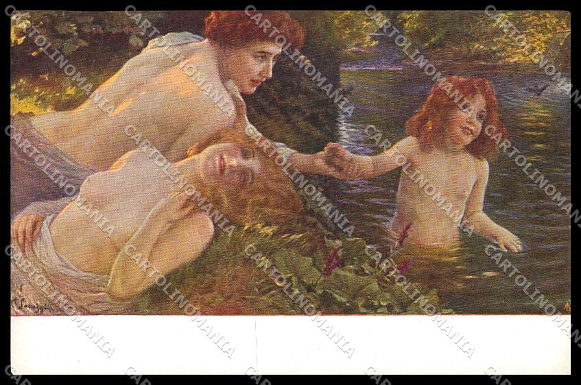 Illustratori Artist Signed Cesare Saccaggi Ars Minima Nude Lady Girl pc ZG8951 – fronte