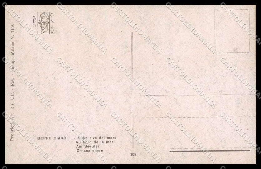 Illustratori Artist Signed Beppe Ciardi Ars Minima Lady cartolina ZG8953 – retro
