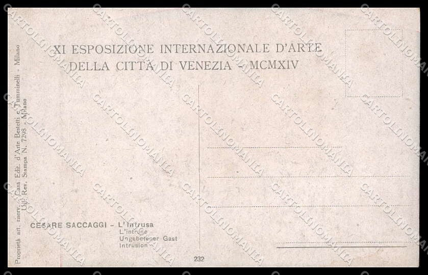 Illustratori Artist Signed Cesare Saccaggi Lady XI Expo Venezia 232 pc ZG8958 – retro