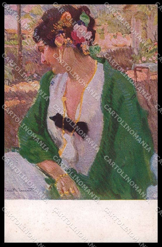 Illustratori Artist Signed C. Innocenti Lady XI Expo Venezia 232 pc ZG8960 – fronte
