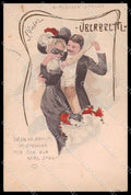 Artist Signed Uberbrettl Romantic Couple Art Nouveau serie Z-4 cartolina ZG8977 – fronte