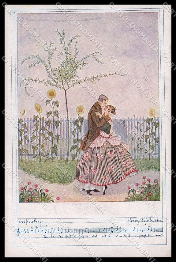 Artist Signed Koehler Couple Deutscher Schulverein 1225 CORNER CREASED pc ZG8986 – fronte