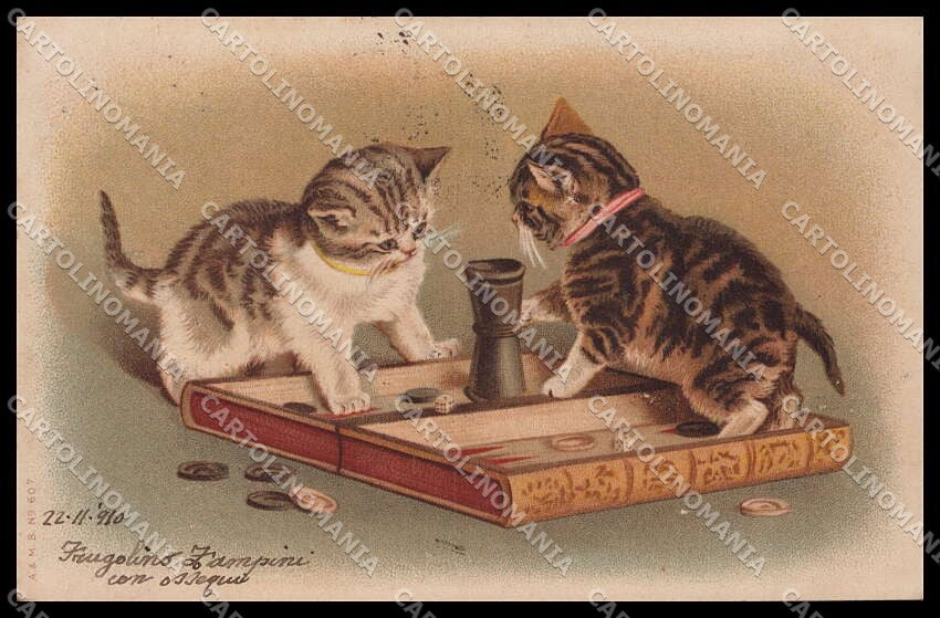 Illustratori Artist Signed Cat cartolina ZG9011 – fronte