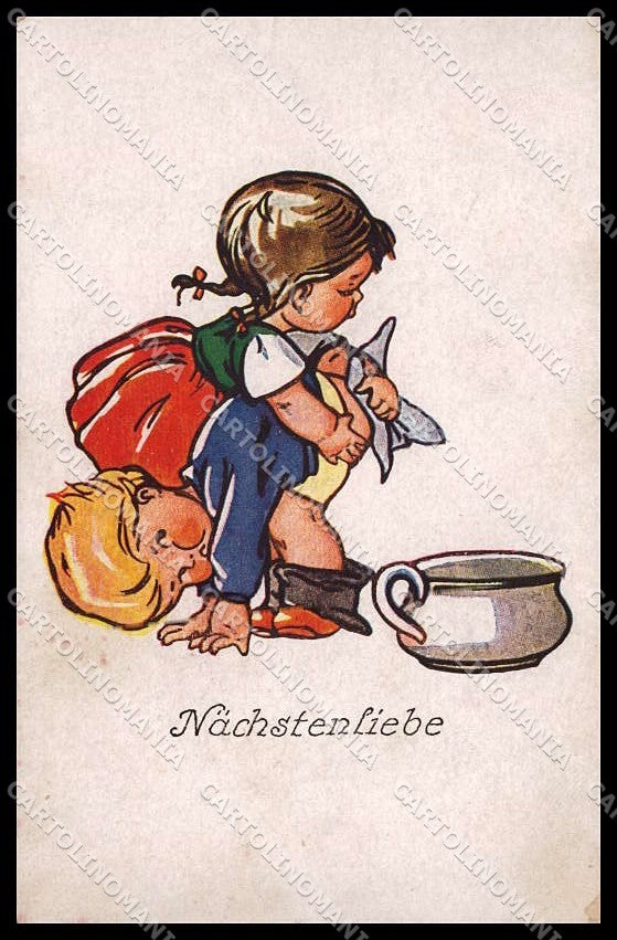 Illustratori Artist Signed Children Chamber Pot serie 259 ABRADED pc ZG9038 – fronte