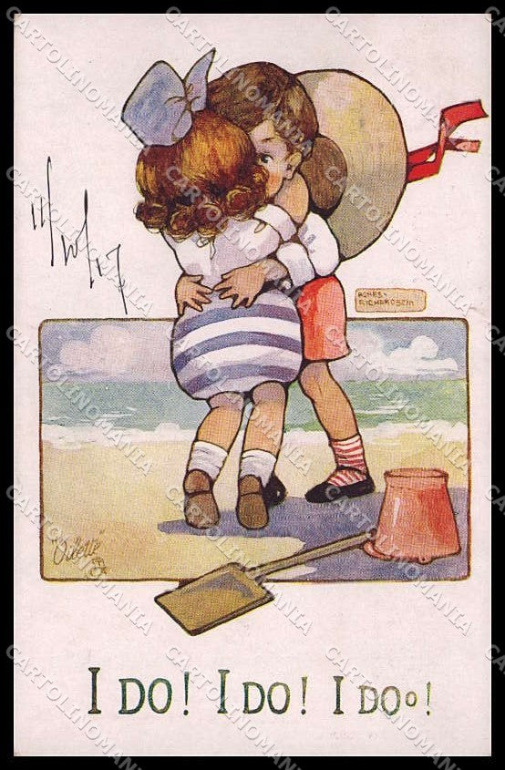 Illustratori Artist Signed A. Richardson Children Oilette serie 8894 pc ZG9045 – fronte