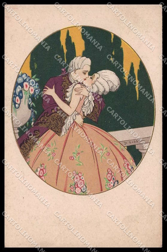 Illustratori Artist Signed Gobbi Romantic Couple serie 2476 cartolina ZG9053 – fronte