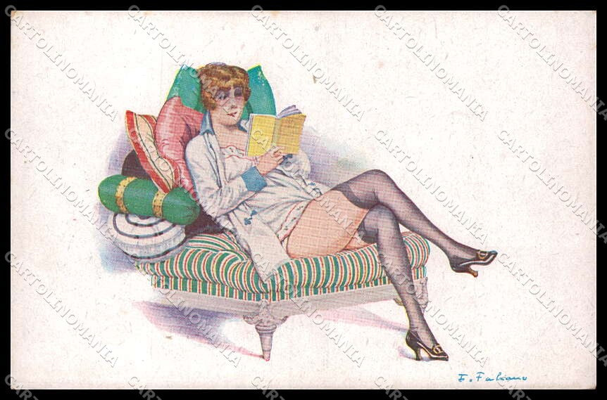 Artist Signed F. Fabiano Risque Lady Paresse serie 5-21 cartolina ZG9056 – fronte