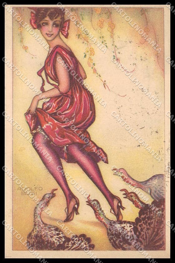 Illustratori Artist Signed Busi Risque Lady Turkeys serie 126-3 cartolina ZG9069 – fronte