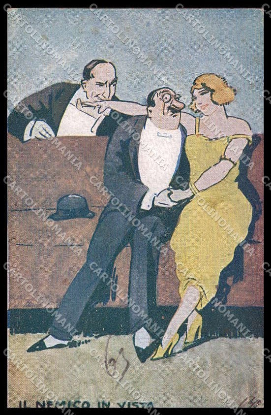 Illustratori Artist Signed Lady Couple cartolina ZG9070 – fronte