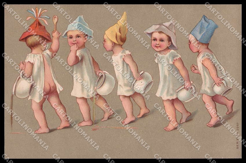 Illustratori Artist Signed Children Chamber Pot serie 2997 PIN HOLE pc ZG9075 – fronte
