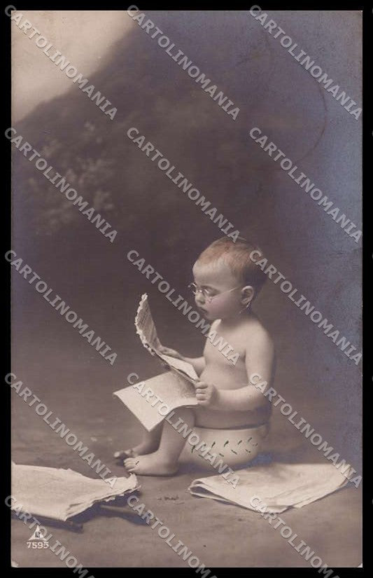 Nude Boy Chamber Pot RPPC Photo serie 7595 WRINKLES cartolina ZG9081 – fronte
