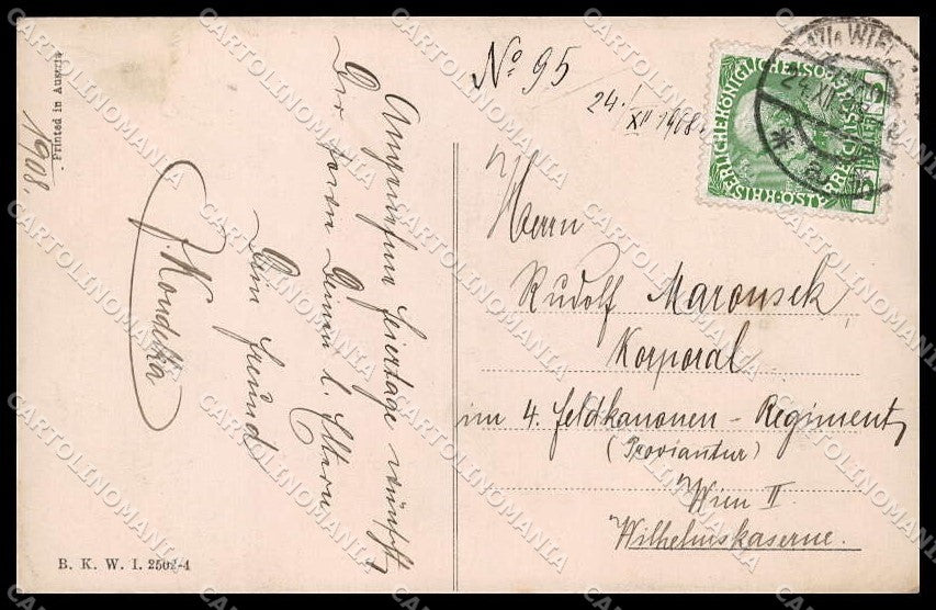 Illustratori Artist Signed Viennoise Couple BKWI 2502-4 cartolina ZG9096 – retro